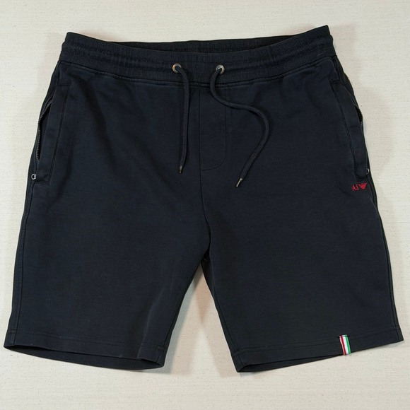 Armani Jeans Other - Armani Jeans Mens XXL Slim Fit Large Sweat Shorts Black Italy AJ Logo Drawstring